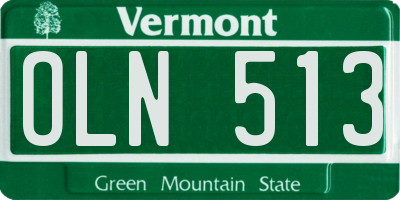 VT license plate OLN513