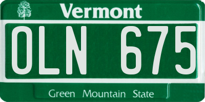VT license plate OLN675