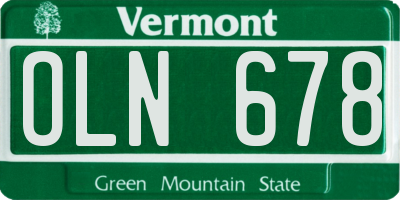 VT license plate OLN678