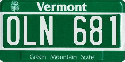 VT license plate OLN681