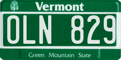 VT license plate OLN829