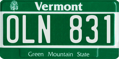 VT license plate OLN831