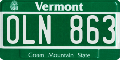 VT license plate OLN863