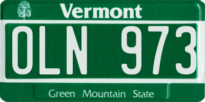 VT license plate OLN973