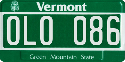 VT license plate OLO086