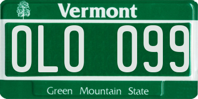 VT license plate OLO099