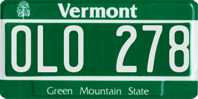 VT license plate OLO278