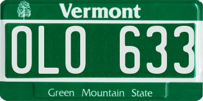 VT license plate OLO633