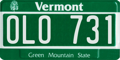 VT license plate OLO731