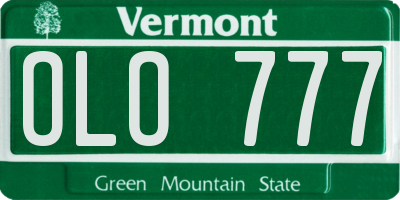 VT license plate OLO777