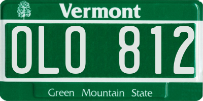 VT license plate OLO812