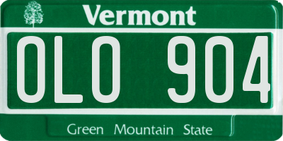 VT license plate OLO904