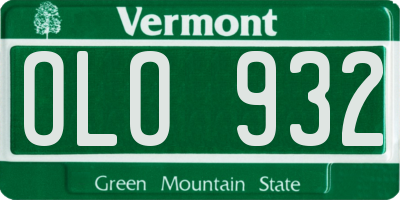 VT license plate OLO932