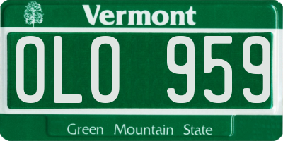 VT license plate OLO959