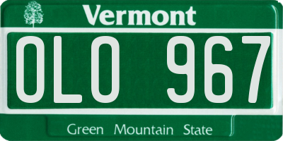 VT license plate OLO967
