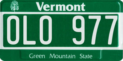 VT license plate OLO977