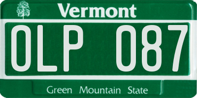 VT license plate OLP087