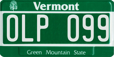 VT license plate OLP099