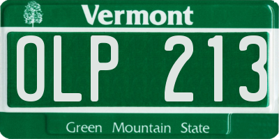VT license plate OLP213