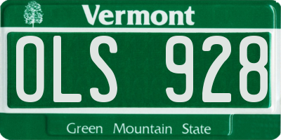 VT license plate OLS928