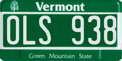 VT license plate OLS938