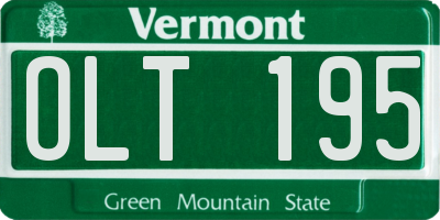 VT license plate OLT195