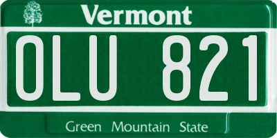 VT license plate OLU821
