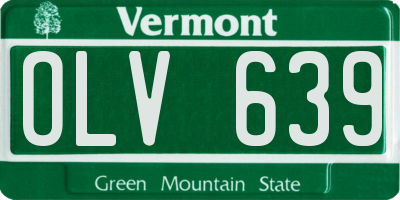 VT license plate OLV639