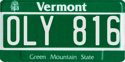 VT license plate OLY816