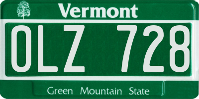 VT license plate OLZ728