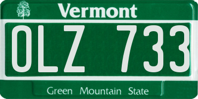 VT license plate OLZ733