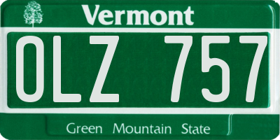 VT license plate OLZ757