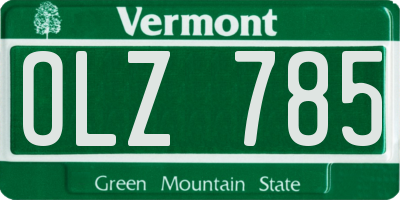 VT license plate OLZ785