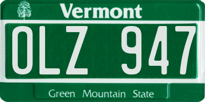VT license plate OLZ947