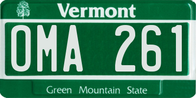 VT license plate OMA261