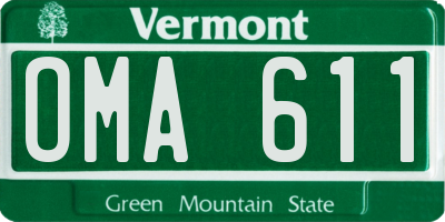 VT license plate OMA611