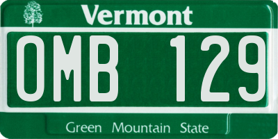 VT license plate OMB129