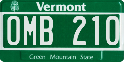 VT license plate OMB210