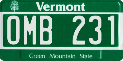 VT license plate OMB231