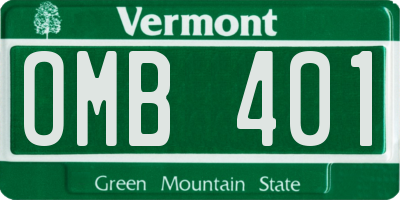 VT license plate OMB401