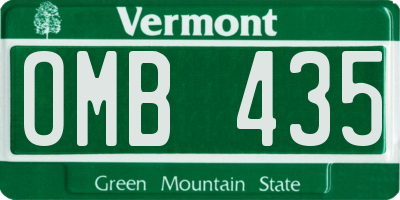VT license plate OMB435