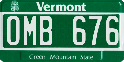 VT license plate OMB676