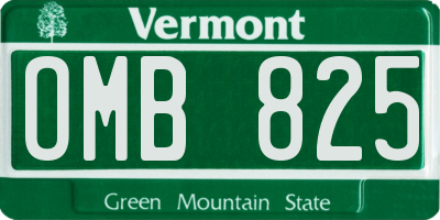 VT license plate OMB825