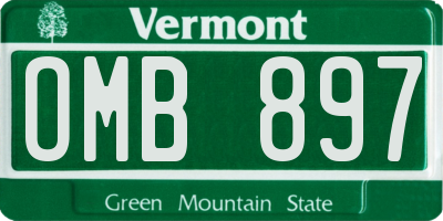 VT license plate OMB897