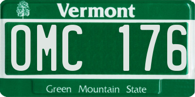 VT license plate OMC176