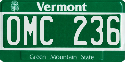 VT license plate OMC236