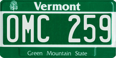 VT license plate OMC259