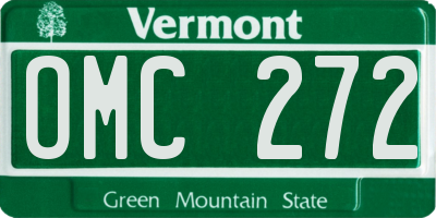 VT license plate OMC272