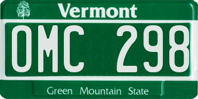 VT license plate OMC298