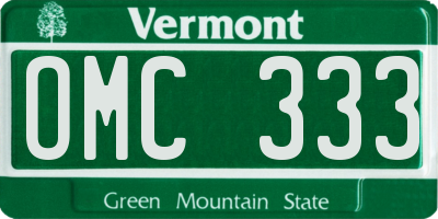 VT license plate OMC333